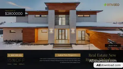 Real Estate New Homes Slideshow Video Displays template preview