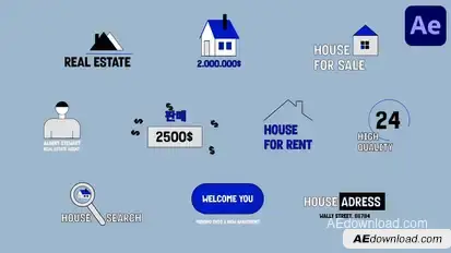 Real Estate Text Animations for After Effects Elements template preview