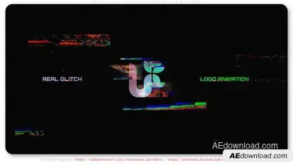 Real Glitch Logo Animation Logo Stings template preview
