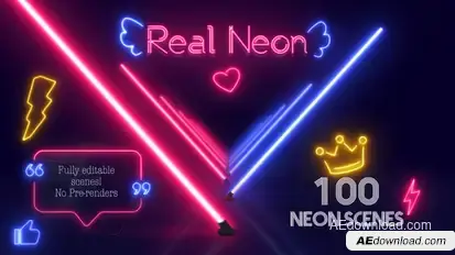 Real Neon Titles template preview