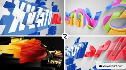 Realistic Cascading 3D Logo Logo Stings template preview