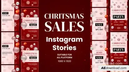 Videohive Realistic Christmas Sales Instagram Stories Openers template preview