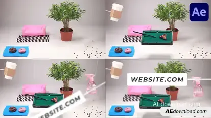 Realistic Coffee Break Scene for After Effects Openers template preview