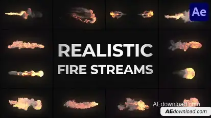 Realistic Fire Streams for After Effects Elements template preview