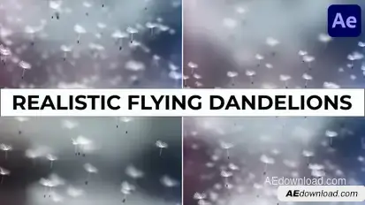 Realistic Flying Dandelions for After Effects Elements template preview