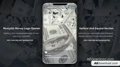 Realistic Money Logo Opener For Instagram Openers template preview