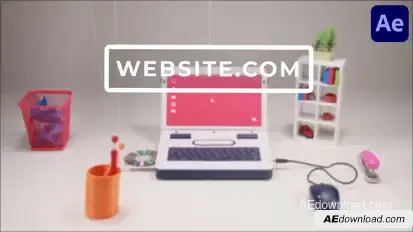 Realistic Office Routine Scene for After Effects Openers template preview
