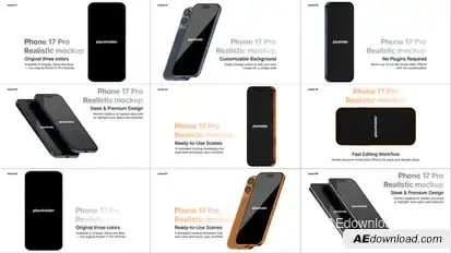 Realistic Phone 17 Pro Mockup App Product Promo template preview