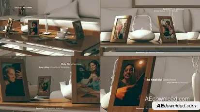 Realistic Photo Frame Video Displays template preview