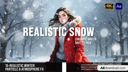 Realistic Snow Particle Overlays – Cinematic Winter Drift FX Pack Elements template preview