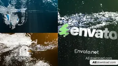 Realistic Water Drop Logo Reveal Logo Stings template preview