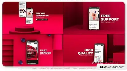 Red 3d Application Promo Product Promo template preview