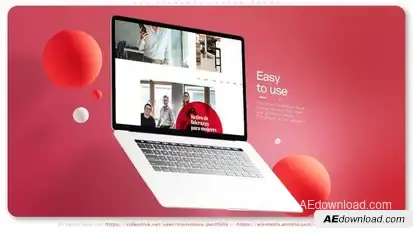 Red Elements Laptop Mockup Promo Product Promo template preview