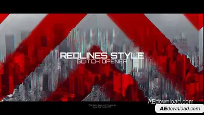 Red Lines Glitch Opener Openers template preview