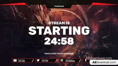 Red Stream Gaming Pack broadcast-packages template preview