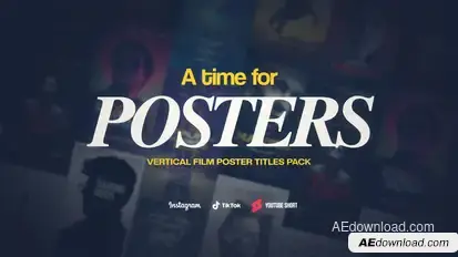 Vertical Film Poster Titles Video Displays template preview