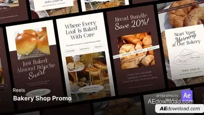 Reels - Bakery Shop Promo After Effects Project Files Product Promo template preview