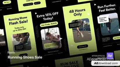 Reels - Running Shoes broadcast-packages template preview