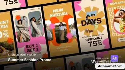 Reels - Summer Fashion Promo After Effect Project Files Product Promo template preview