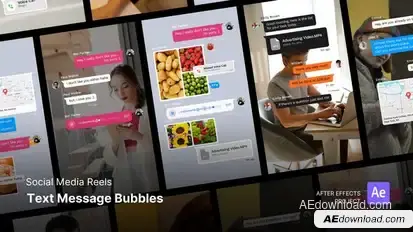 Reels - Text Message Bubble After Effects Project Files Product Promo template preview