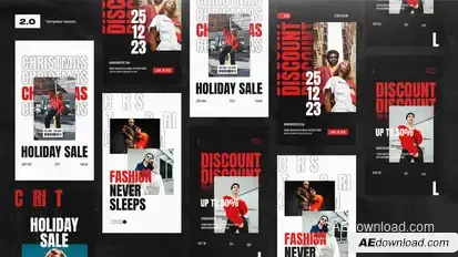 Reindeer Typography Stories Video Displays template preview