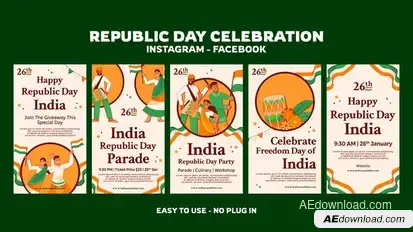 Republic Day Celebration Instagram Stories Openers template preview