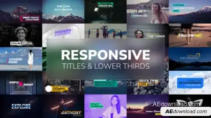 Responsive Titles and Lower Thirds Elements template preview