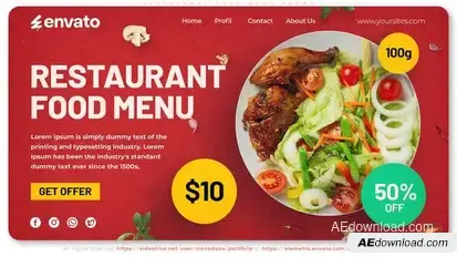 Restaurant Food Menu Promo Openers template preview