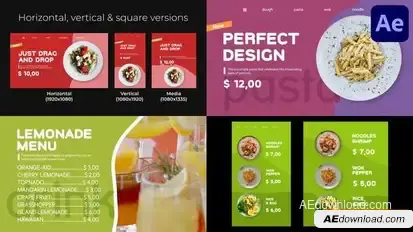 Restaurant Food (Social Media) for After Effects Openers template preview