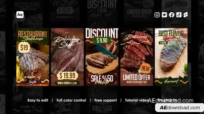 Restaurant Instagram Stories Product Promo template preview