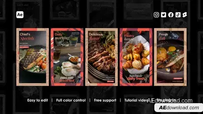 Restaurant Instagram Stories Product Promo template preview