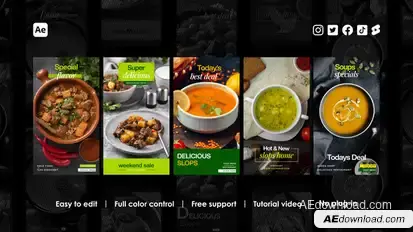 Restaurant Instagram Stories Product Promo template preview
