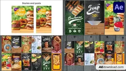 Restaurant Promo-Social Network for After Effects Openers template preview