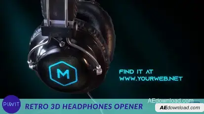 Retro 3d Headphones Podcast Intro Openers template preview