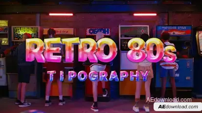Retro 80s Typeface Elements template preview