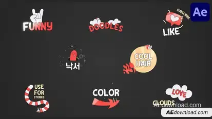 Retro Cartoon Titles for After Effects Titles template preview