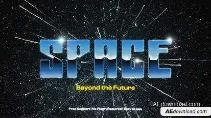 Retro Chrome Text Effect Titles template preview
