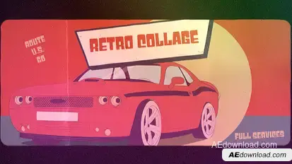 Retro Collage Opener Openers template preview