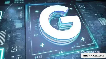 Animated Neon Tech Logo - Retro Digital Logo Stings template preview