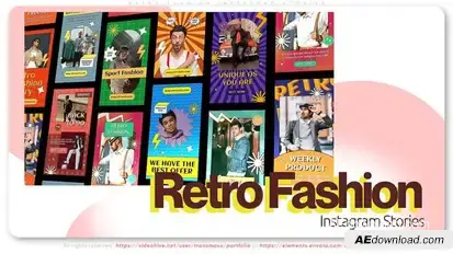 Retro Fashion Instagram Stories Titles template preview