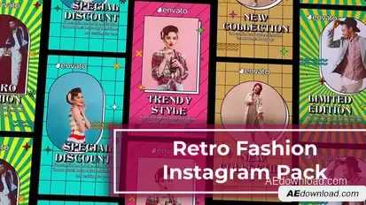 Retro Fashion Instagram Story Reel 2 broadcast-packages template preview