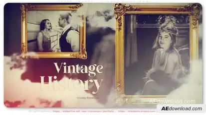 Retro Frames - Cloudy Slideshow Openers template preview