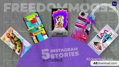 Retro Instagram Stories Video Displays template preview