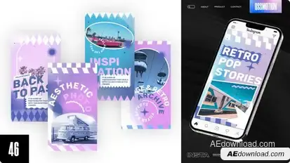 Retro Instagram Stories Video Displays template preview