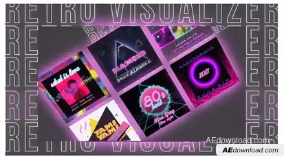 Retro Music Visualizer Instagram Product Promo template preview