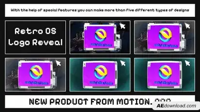 Retro OS Logo Reveal Logo Stings template preview
