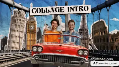 Retro Paper Collage Style Intro Openers template preview