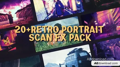 Retro Portrait Scan FX – VHS Grunge Texture & Analog Frame Pack Elements template preview