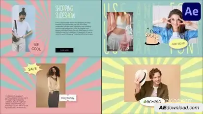 Retro Shopping Slideshow for After Effects Openers template preview