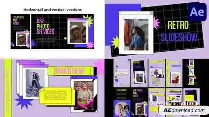 Retro Slideshow for After Effects Openers template preview